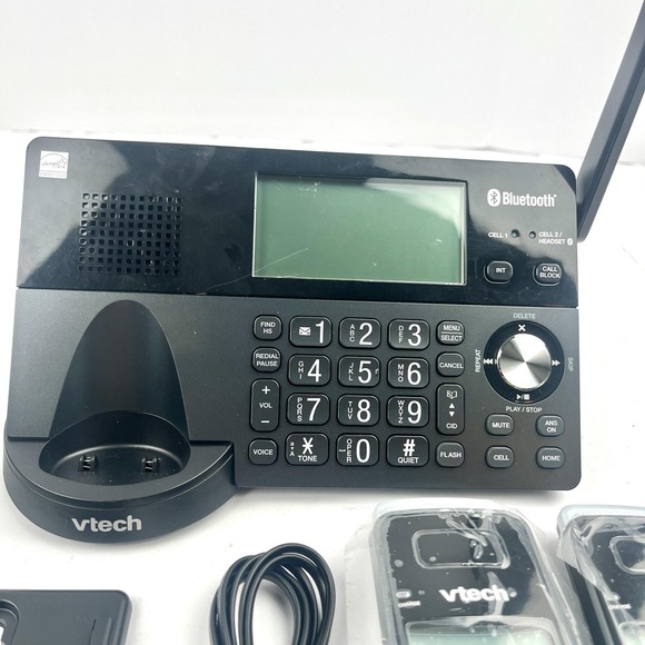 VTech IS8128-41 Cordless Bluetooth Phone System 3 Handsets Base Accessories Test - Picture 3 of 8